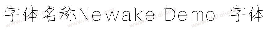 字体名称Newake Demo字体转换